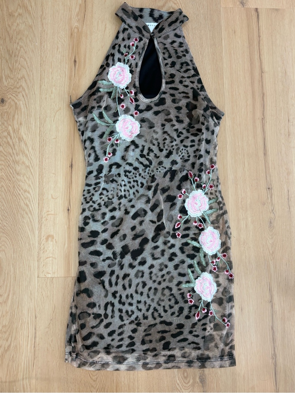 NEW ASOS leopard and floral mini dress small